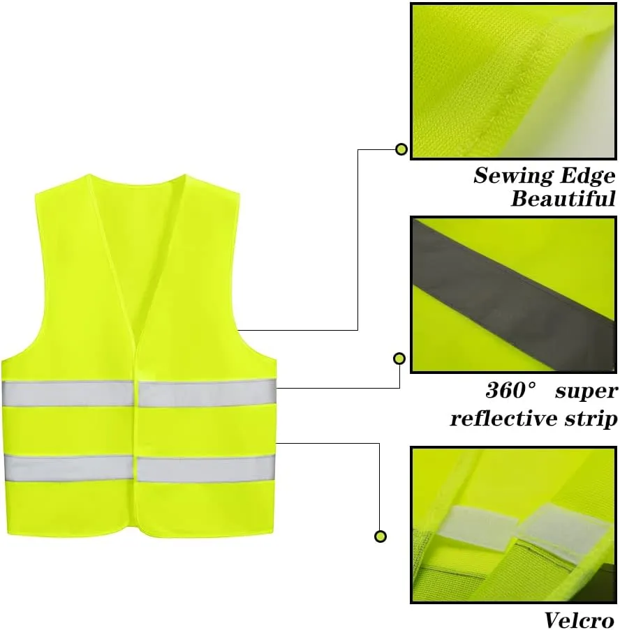 10 Pack Mount Marter Safety Reflective Vest for Outdoor Operator and Sportsmen