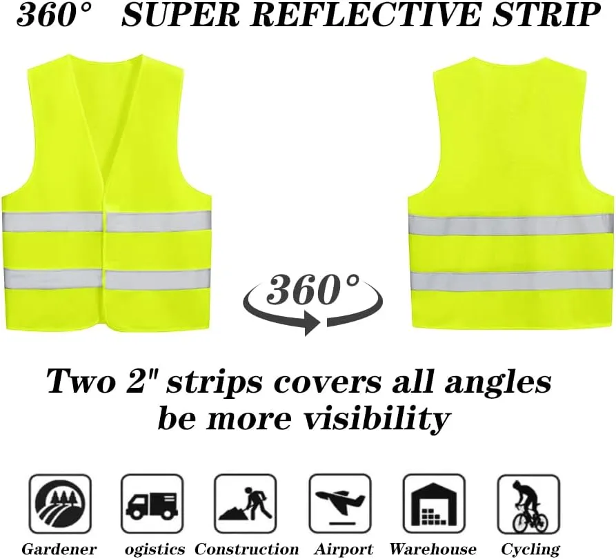 10 Pack Mount Marter Safety Reflective Vest for Outdoor Operator and Sportsmen