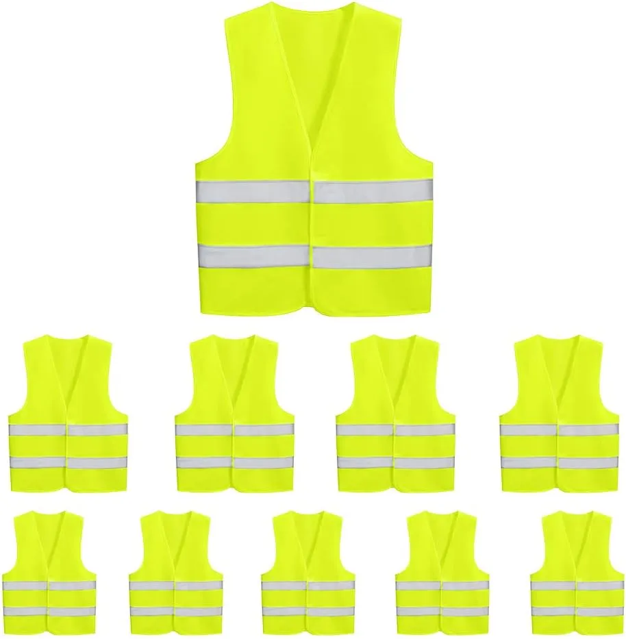 10 Pack Mount Marter Safety Reflective Vest for Outdoor Operator and Sportsmen