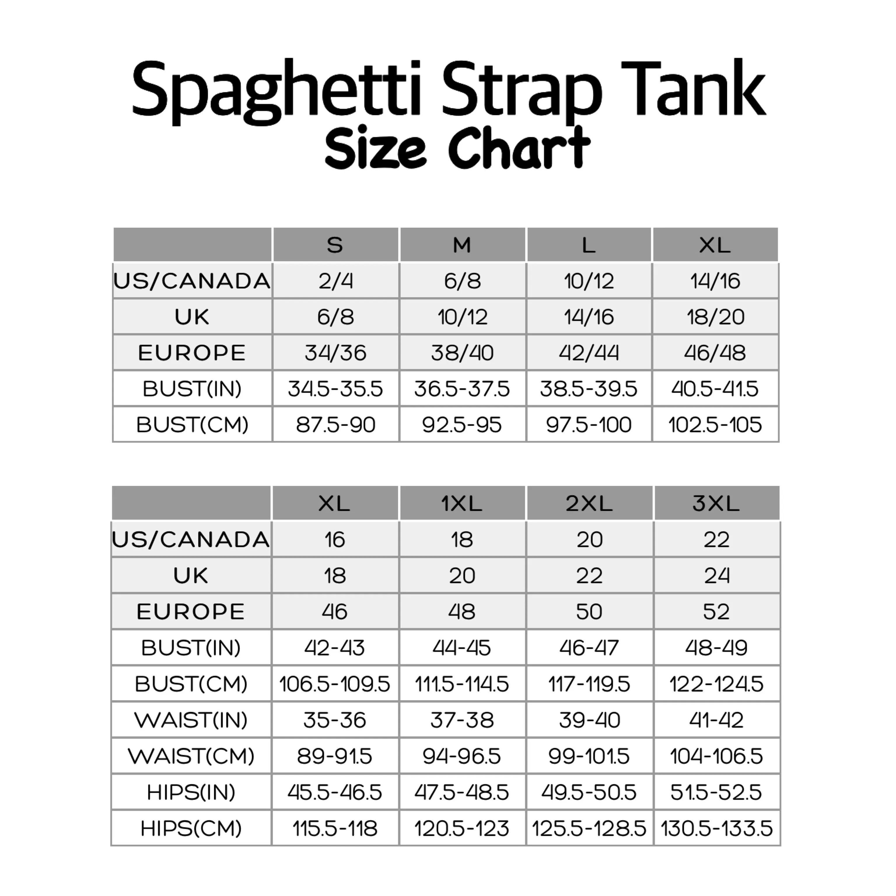 1X Spaghetti Strap Tank