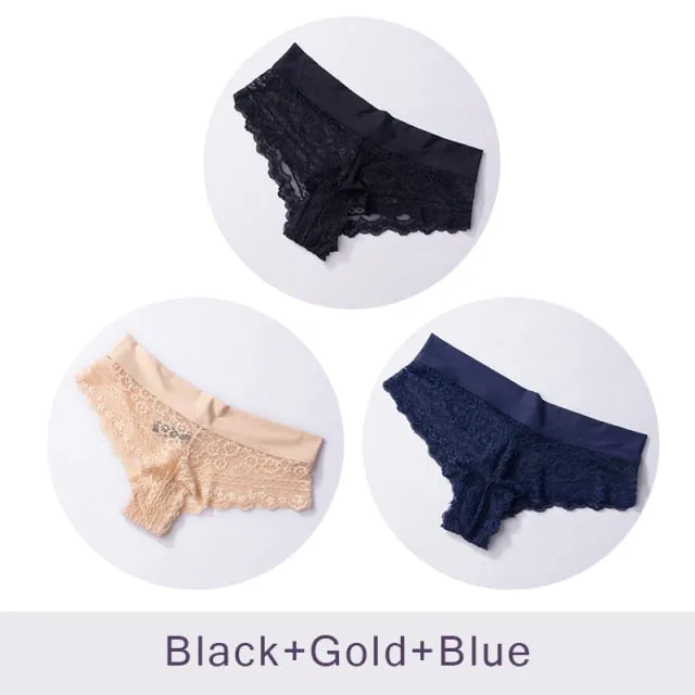 3 Pack Ultra Soft Lace Panties Thongs G Strings Seamless Underwear  Panty Briefs