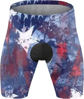 3D USA Flag Print Patriotic Cycling Shorts for Men Lightweight Quick Dry Bike Shorts Big and Tall Summer Biker Tights