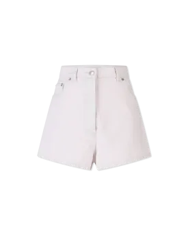 A-Line Logo Plaque Denim Shorts