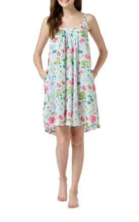Arabella Jessica Short Cotton Nightgown/Day dress in Vibrant Floral MD-866A1