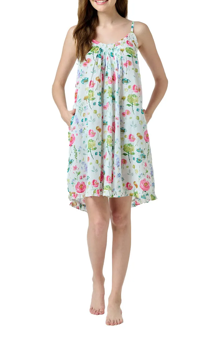 Arabella Jessica Short Cotton Nightgown/Day dress in Vibrant Floral MD-866A1