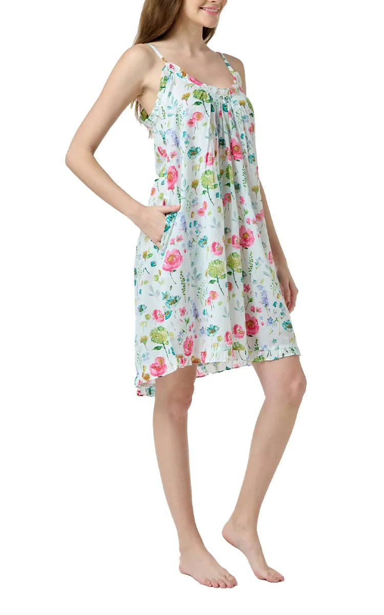 Arabella Jessica Short Cotton Nightgown/Day dress in Vibrant Floral MD-866A1