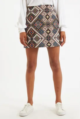 Aubin Tex Mex Jacquard A-Line Mini Skirt