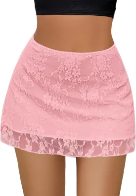 Avidlove Mini Skirt Lace Skirt for Women Sexy Half Slips Short Going Out Skirt Y2K Summer Skirts