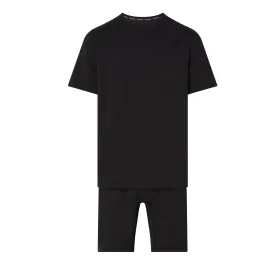 Calvin Klein Cotton Stretch Lounge Short Sleeve Short Set - Black