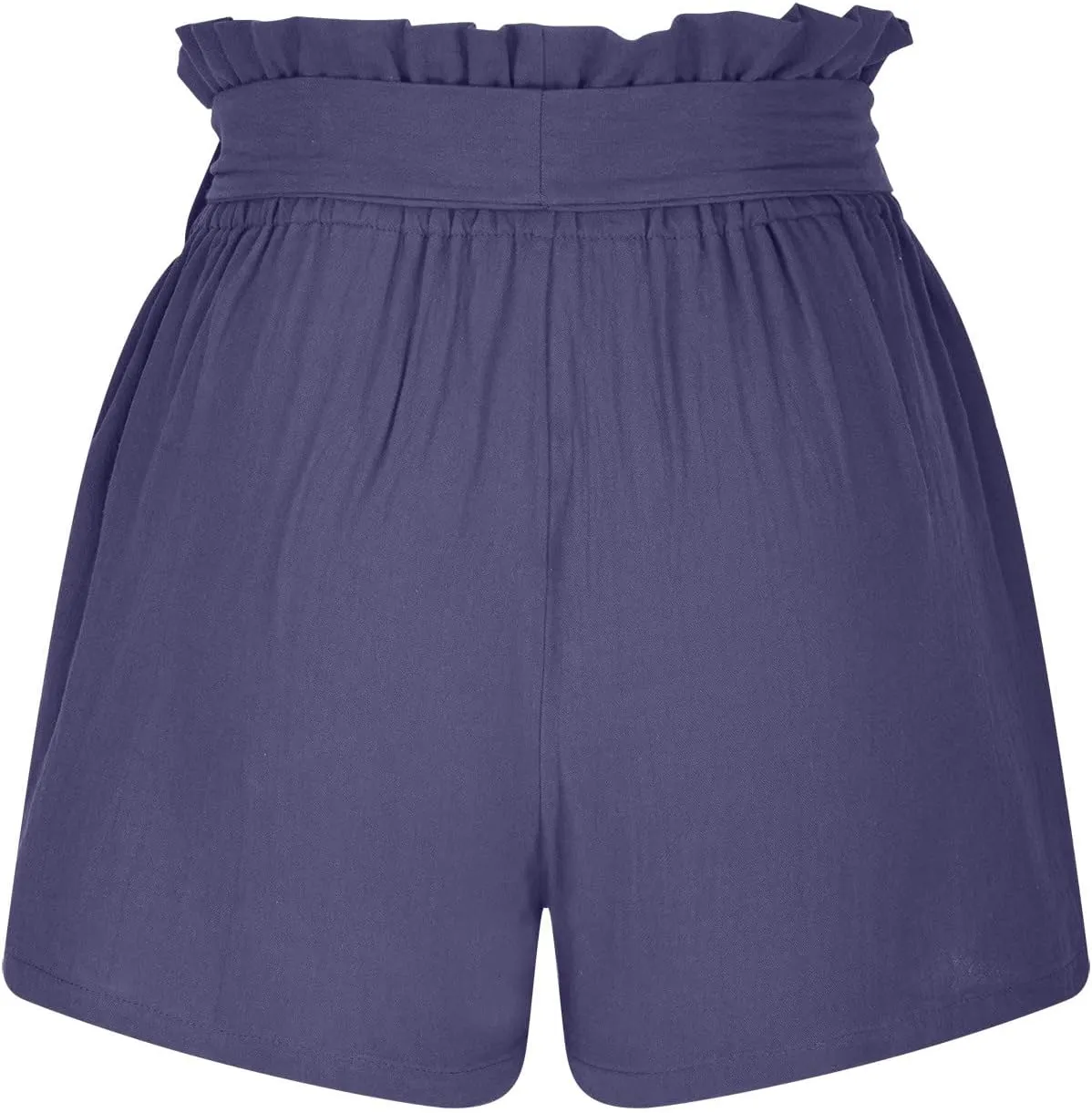 Cotton Linen Shorts for Women Summer 2024 Casual Tie Waist Wide Leg Lounge Shorts Beach Vacation Paperbag Shorts