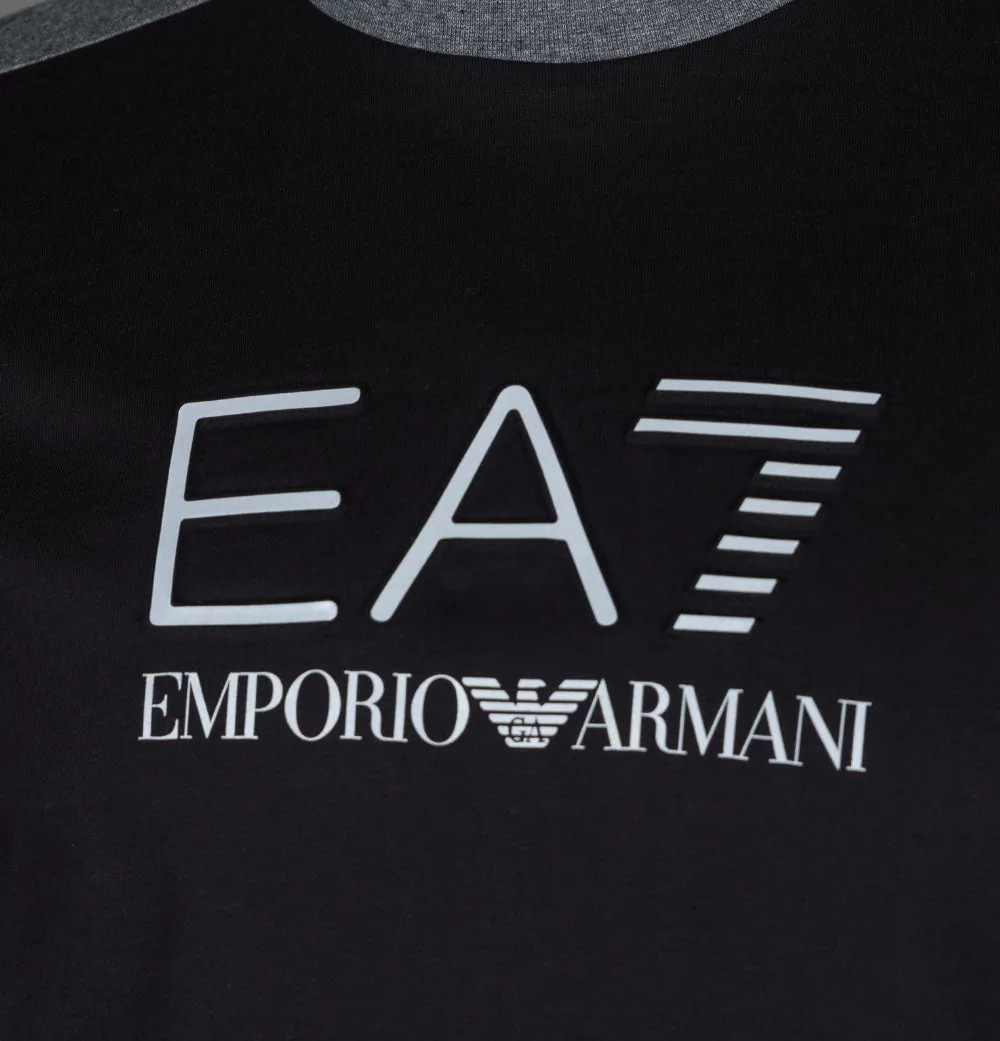 EA7 Athletic Colour Block T-Shirt Black