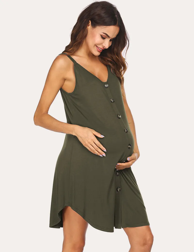 Ekouaer Sleeveless Button Down Nursing Dress (US Only)