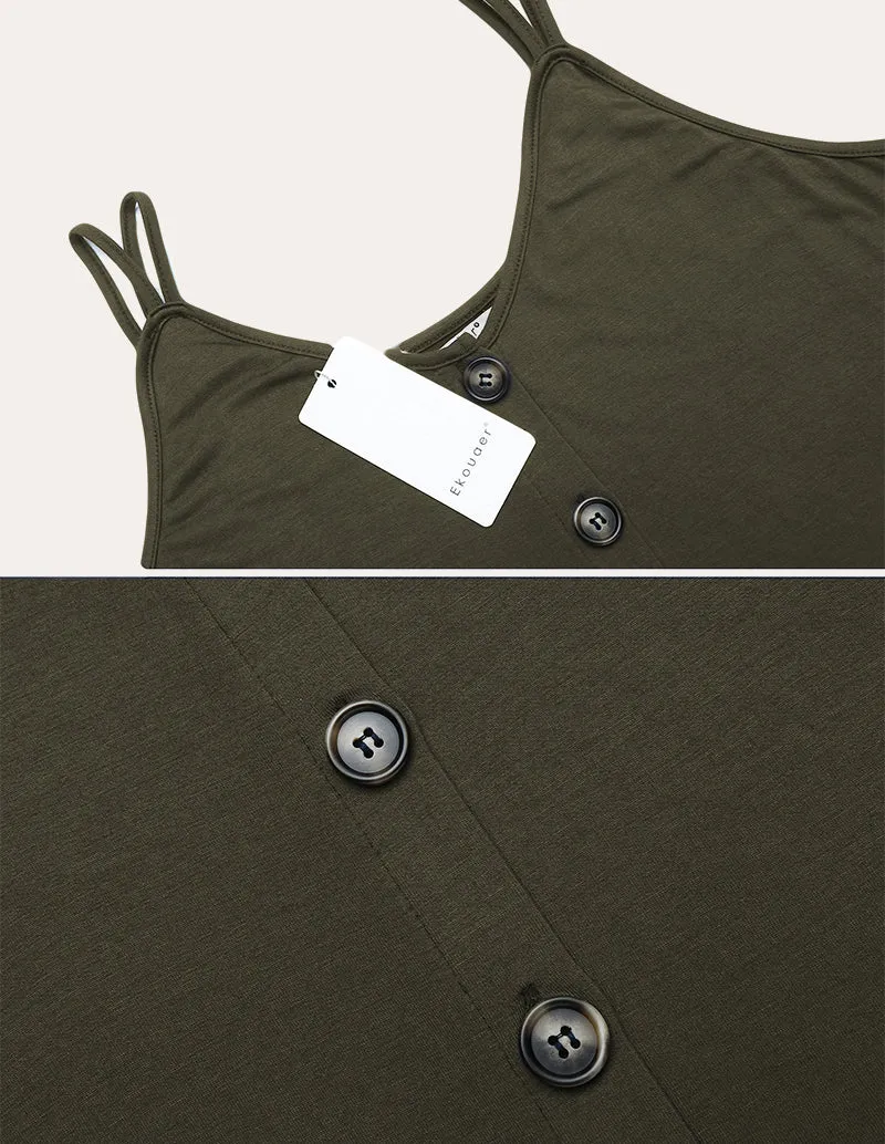 Ekouaer Sleeveless Button Down Nursing Dress (US Only)