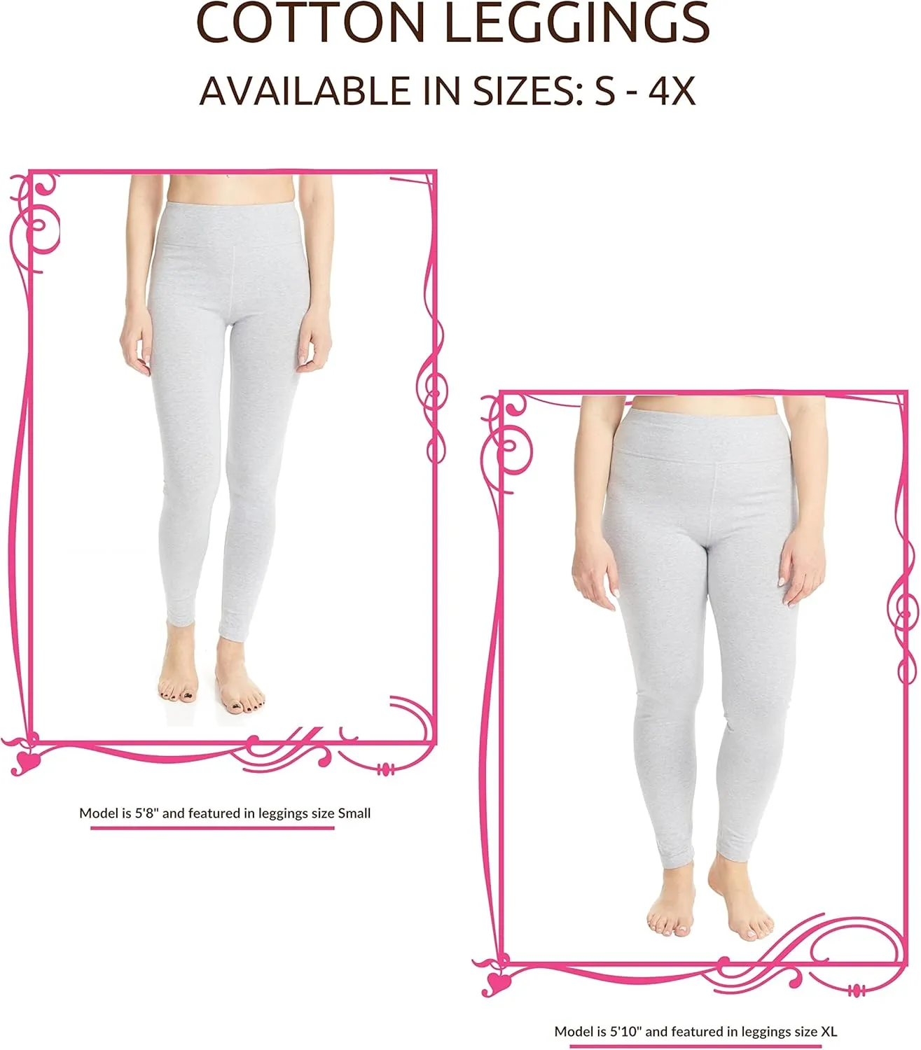 ESTEEZ High Waisted Soft Cotton Spandex Leggings-Shorts for Women - Full Leg - Capri - Biker Shorts - Shorts