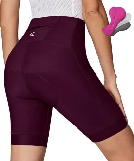 Ewedoos Padded Bike Shorts Women 4D Padding Cycling Shorts with Pocket Road Mountain Ride Womens Biking Bicycle Biker Shorts