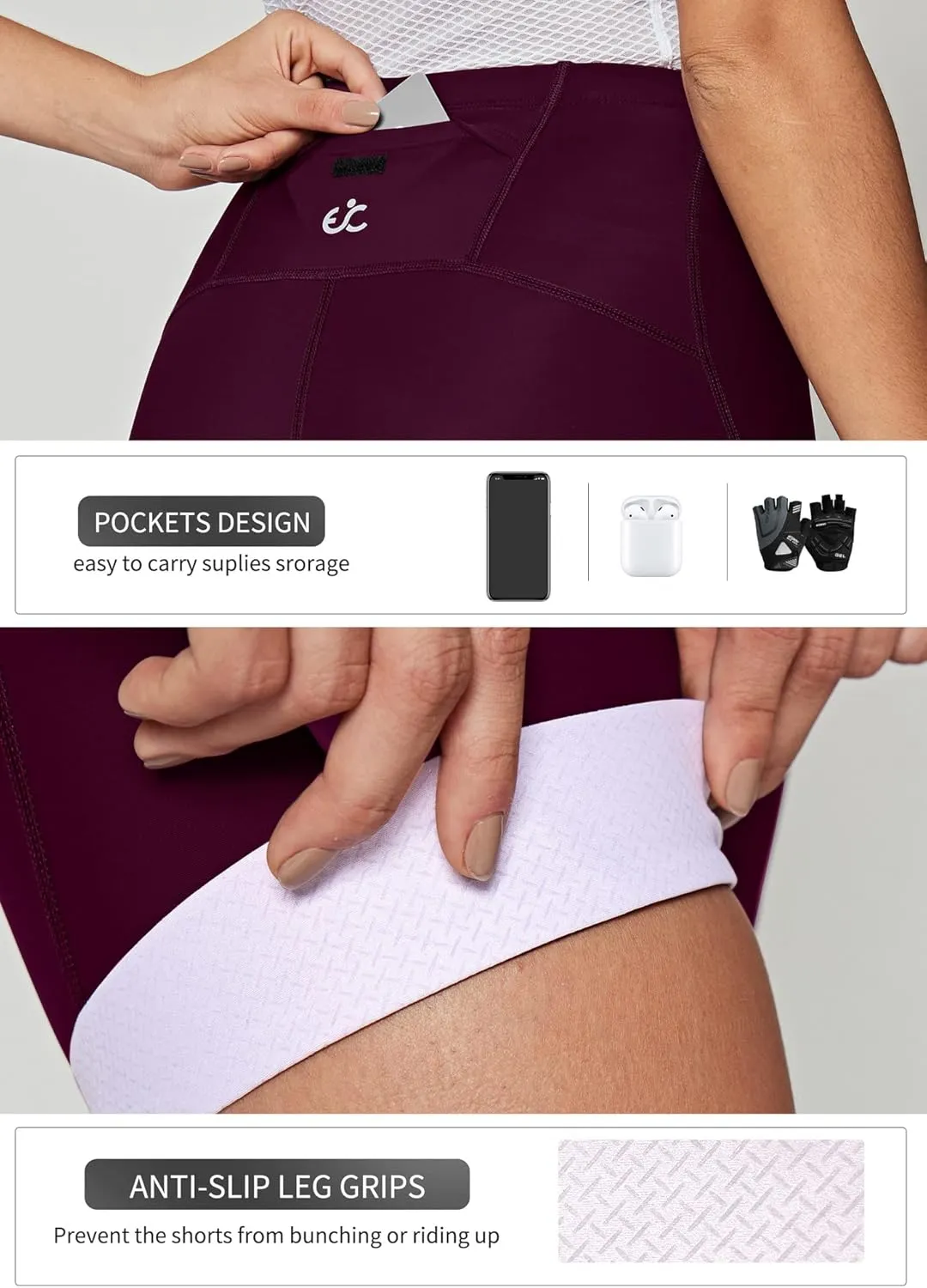 Ewedoos Padded Bike Shorts Women 4D Padding Cycling Shorts with Pocket Road Mountain Ride Womens Biking Bicycle Biker Shorts