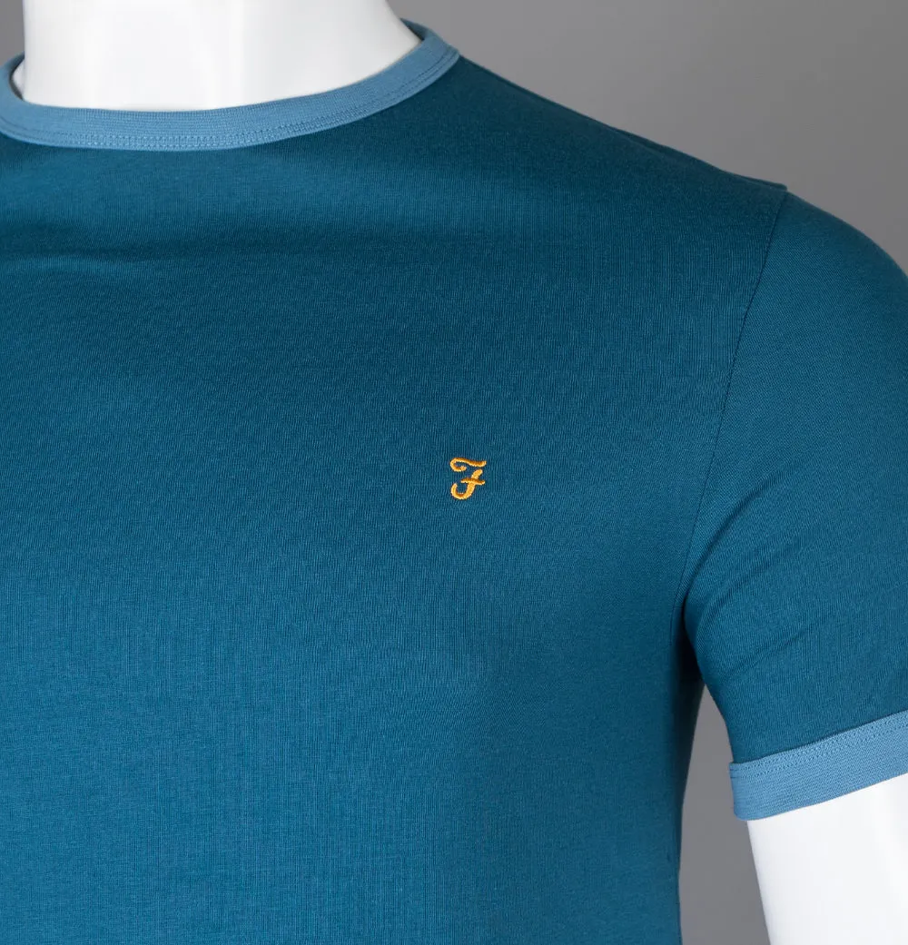 Farah Groves Ringer T-Shirt Saxe