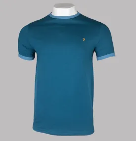 Farah Groves Ringer T-Shirt Saxe