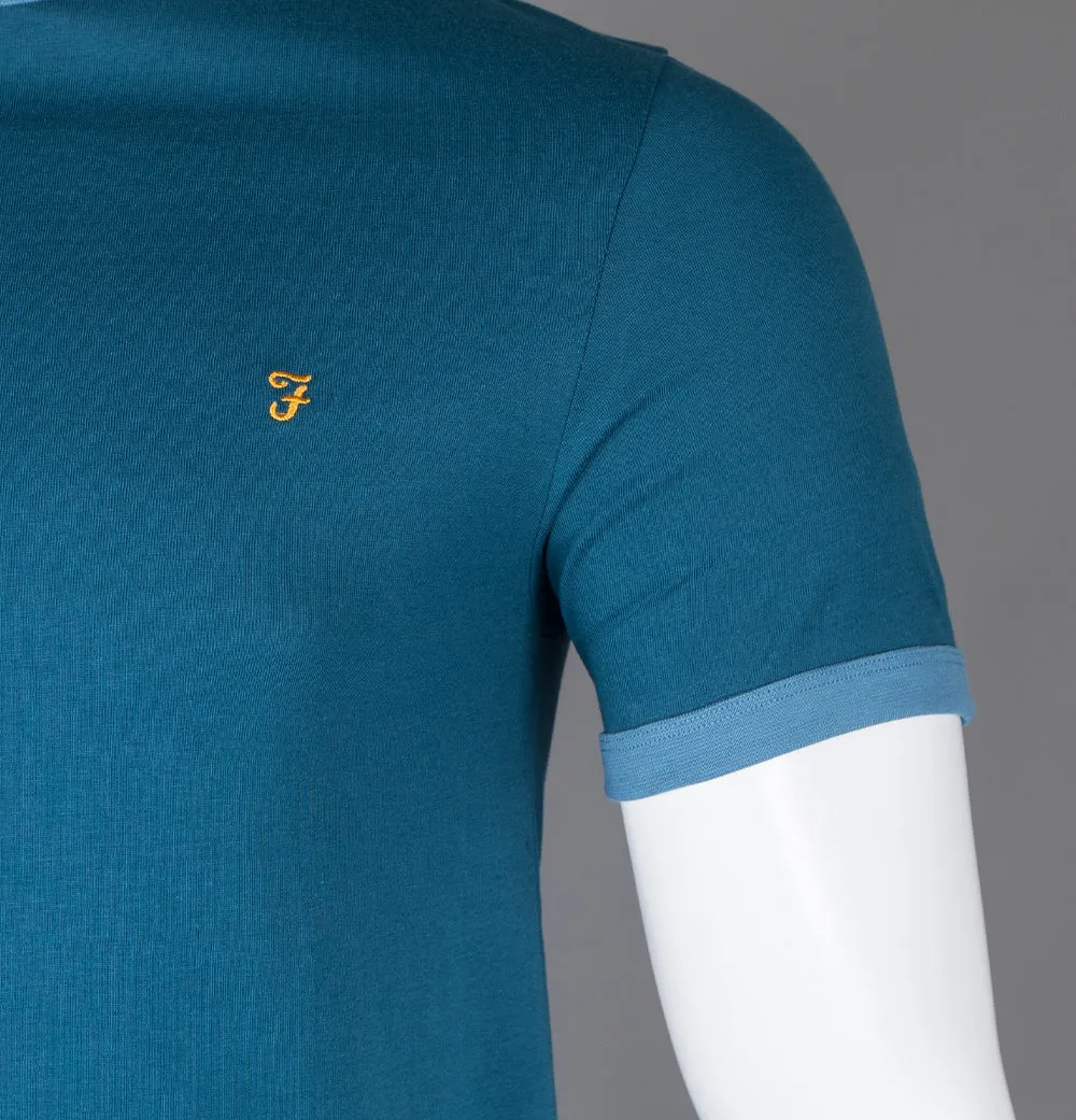 Farah Groves Ringer T-Shirt Saxe