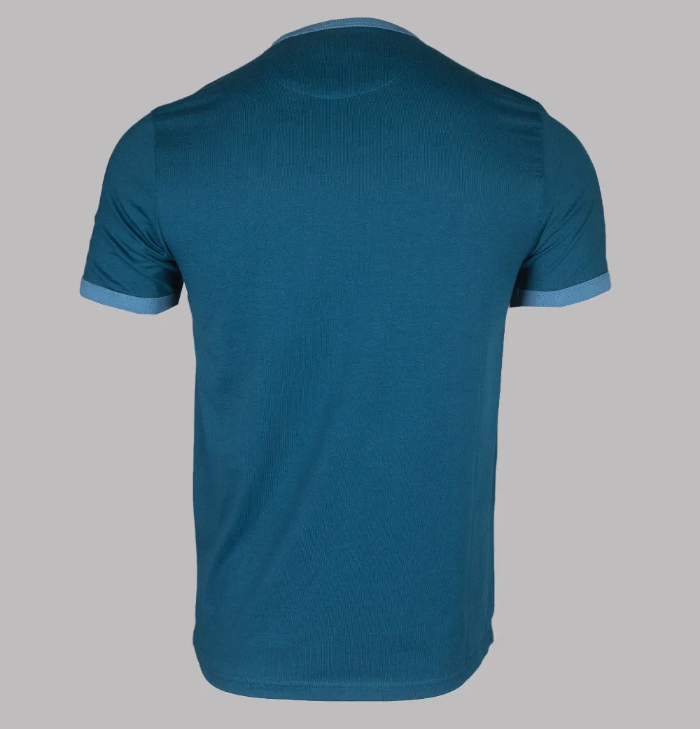 Farah Groves Ringer T-Shirt Saxe