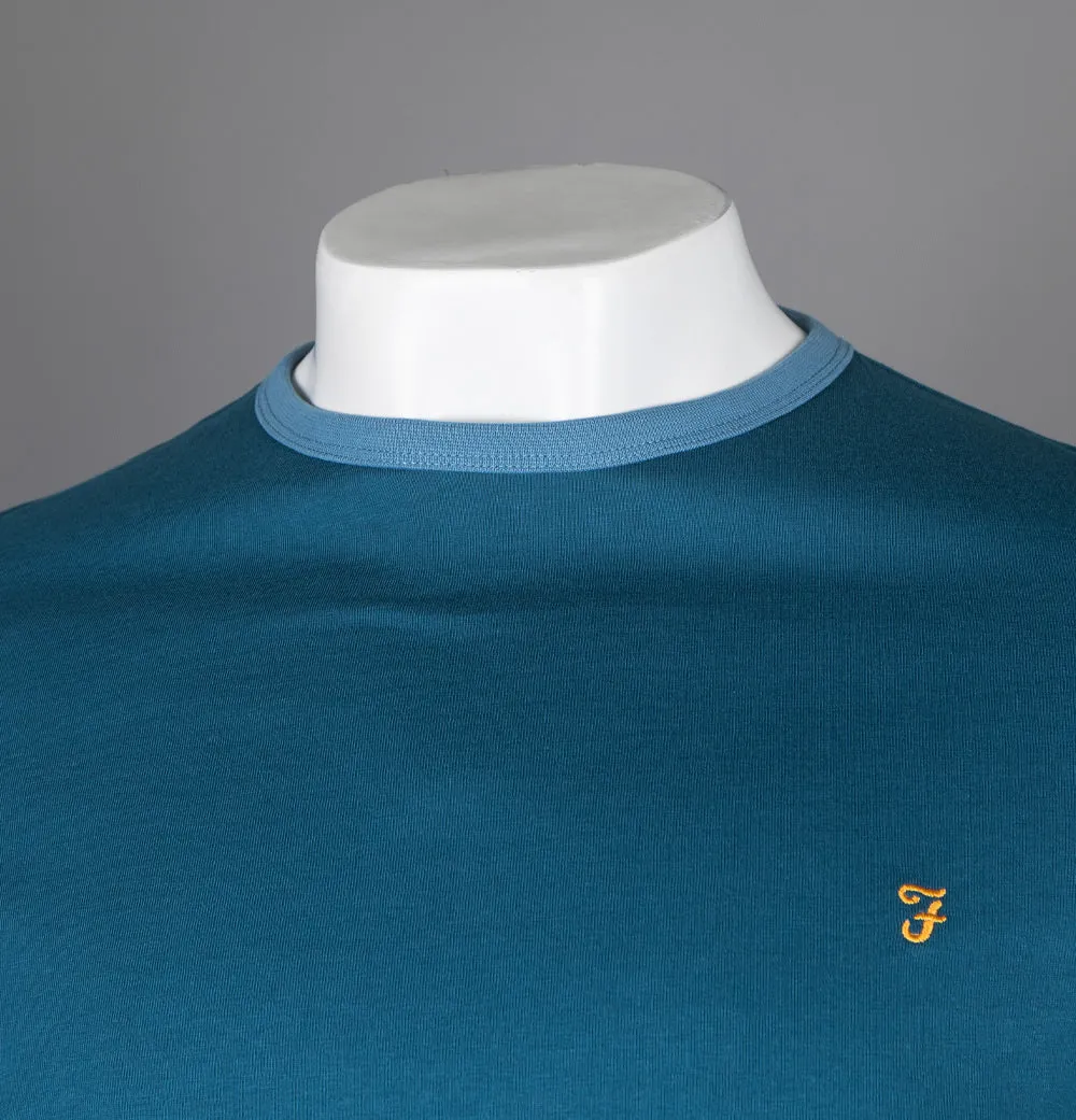Farah Groves Ringer T-Shirt Saxe