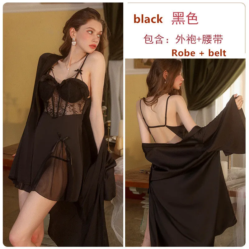 Fashion Lace and Lace Nightgown Set 2072
