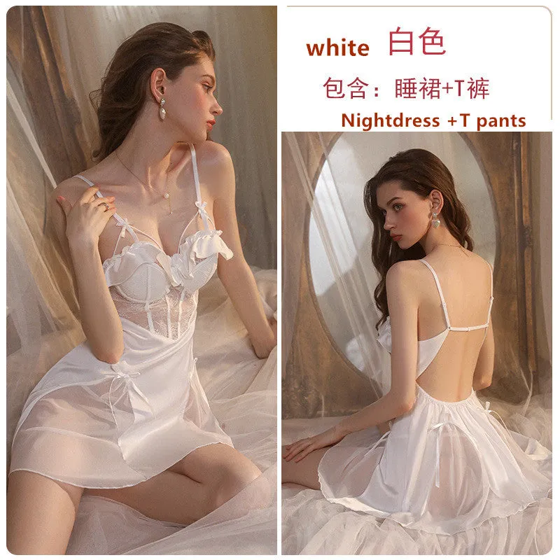 Fashion Lace and Lace Nightgown Set 2072