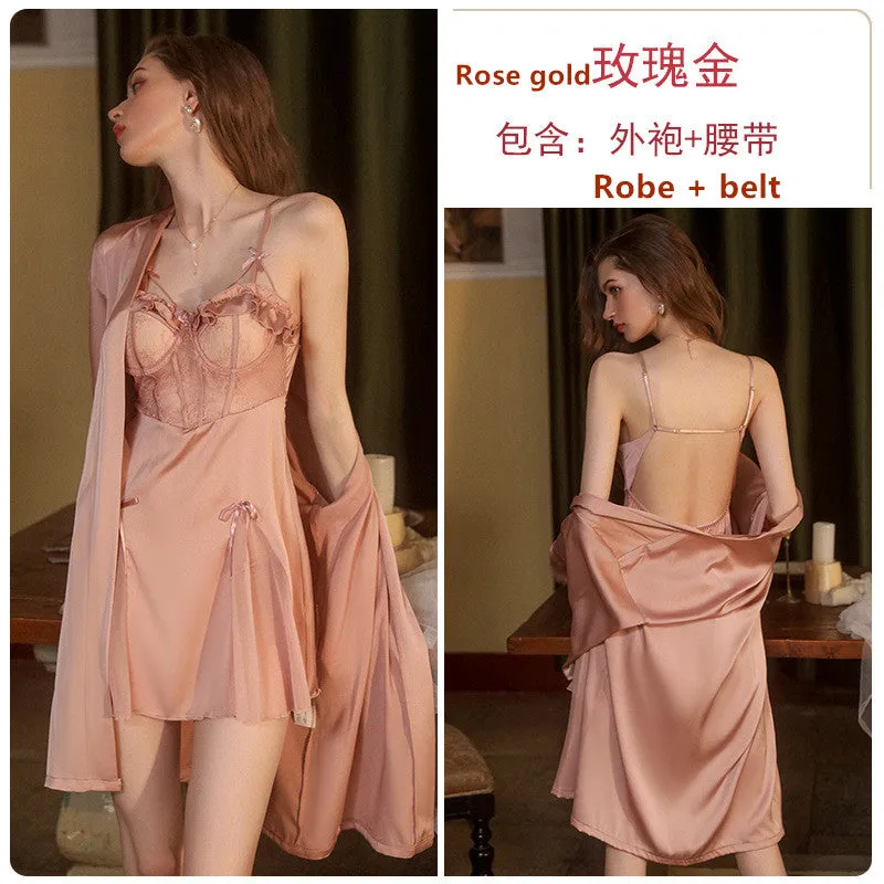 Fashion Lace and Lace Nightgown Set 2072