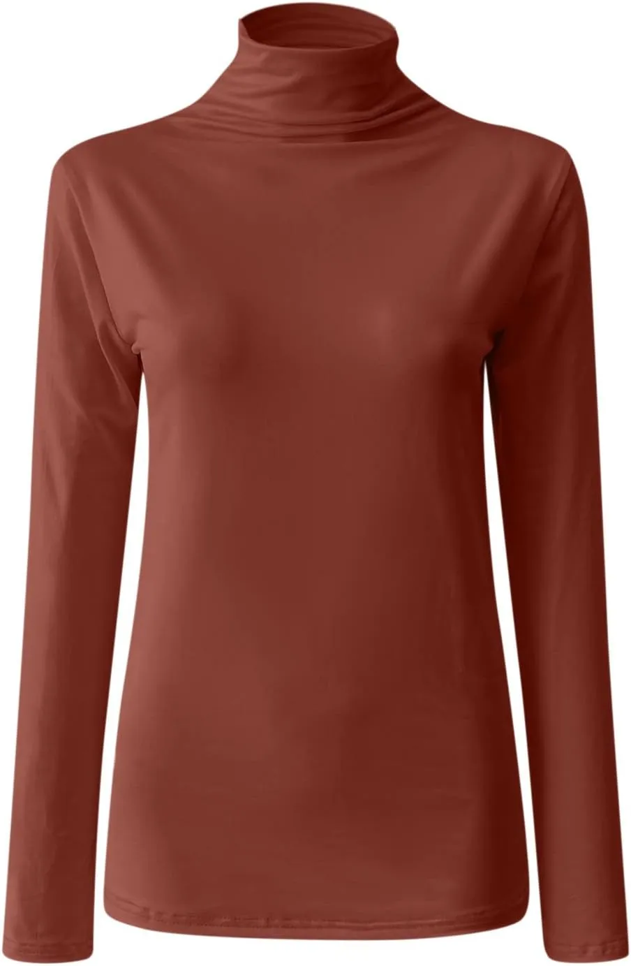 GOKKILRW Womens Mock Neck Long Sleeve Tops Slim Fitted Turtleneck Basic Pullovers Fall Winter Thermal Solid Base Layer Shirts