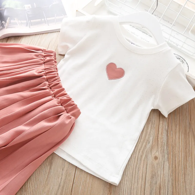 Heart Pleated Skirt Set