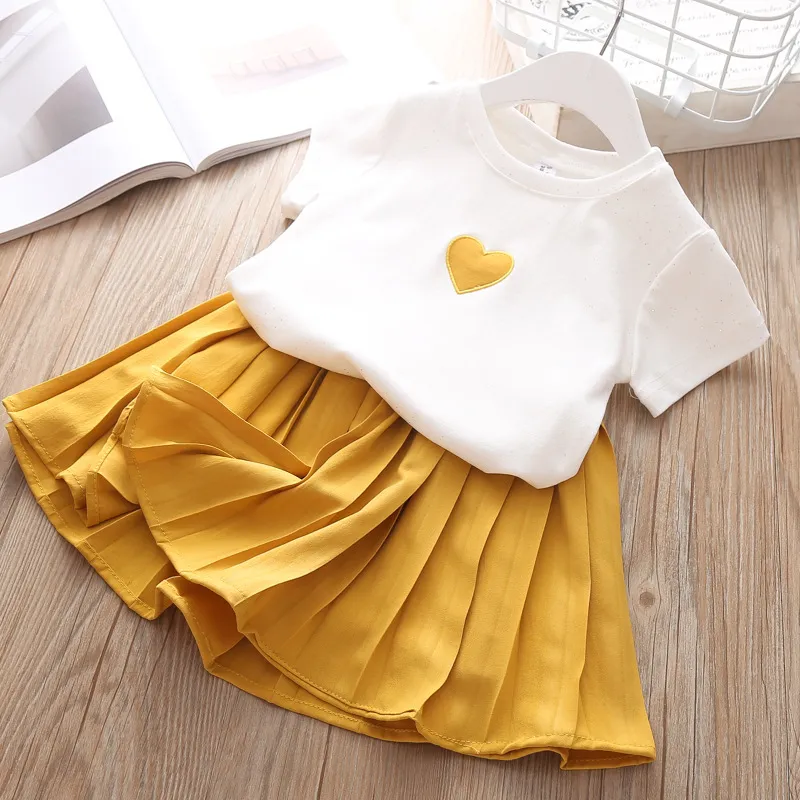 Heart Pleated Skirt Set