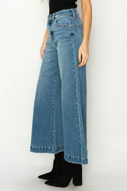 High Rise Crop Palazzo Jeans