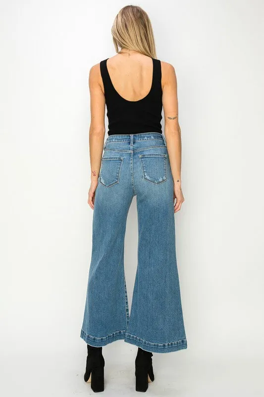 High Rise Crop Palazzo Jeans