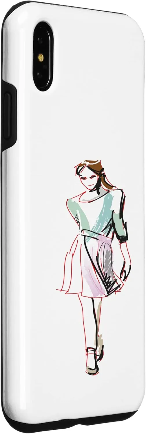 iPhone XS Max Fashion Hand painted silhouette design Graphic Tee T-Shirt Case