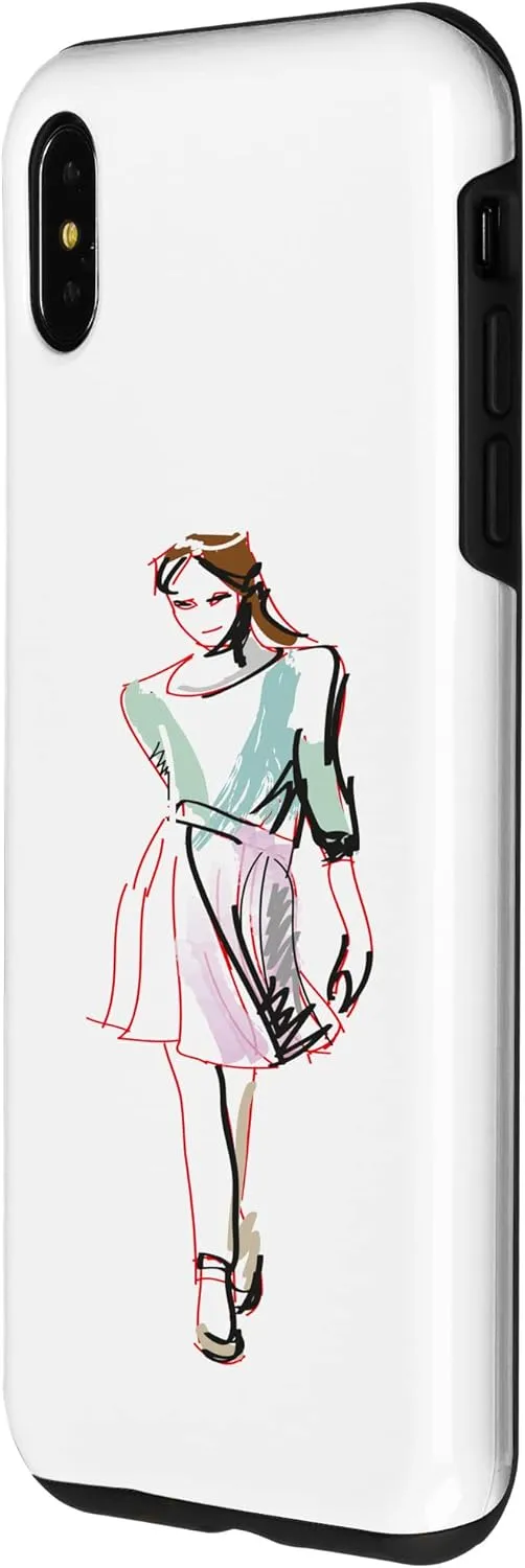 iPhone XS Max Fashion Hand painted silhouette design Graphic Tee T-Shirt Case