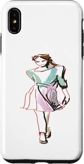 iPhone XS Max Fashion Hand painted silhouette design Graphic Tee T-Shirt Case