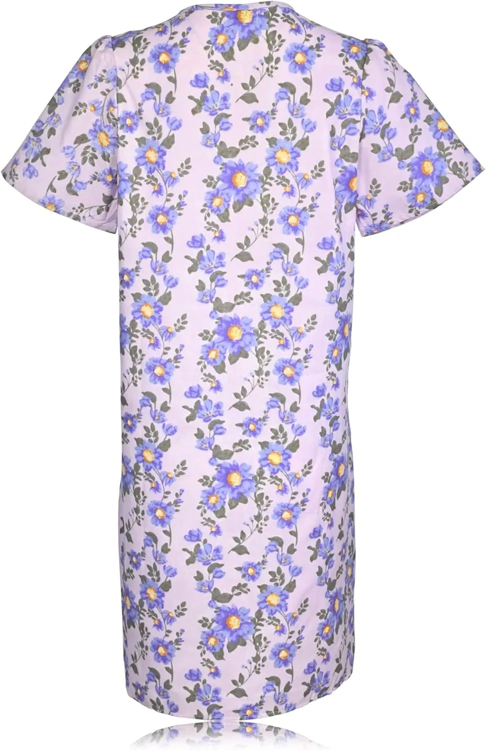 JEFFRICO Womens Snap Front Housecoat Lounger Duster House Dress Short Sleeve Robe