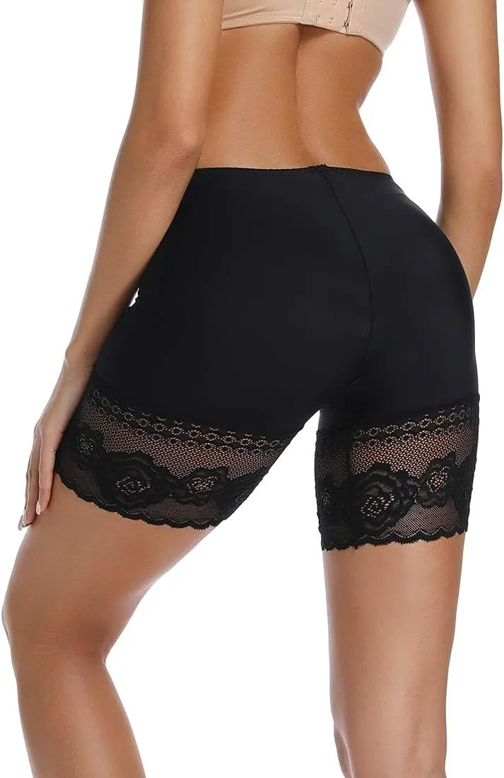 JOYSHAPER Slip Shorts for Under Dresses Women Elastic Anti Chafing Underwear Lace Slip Yoga Biker Shorts Boxer Briefs