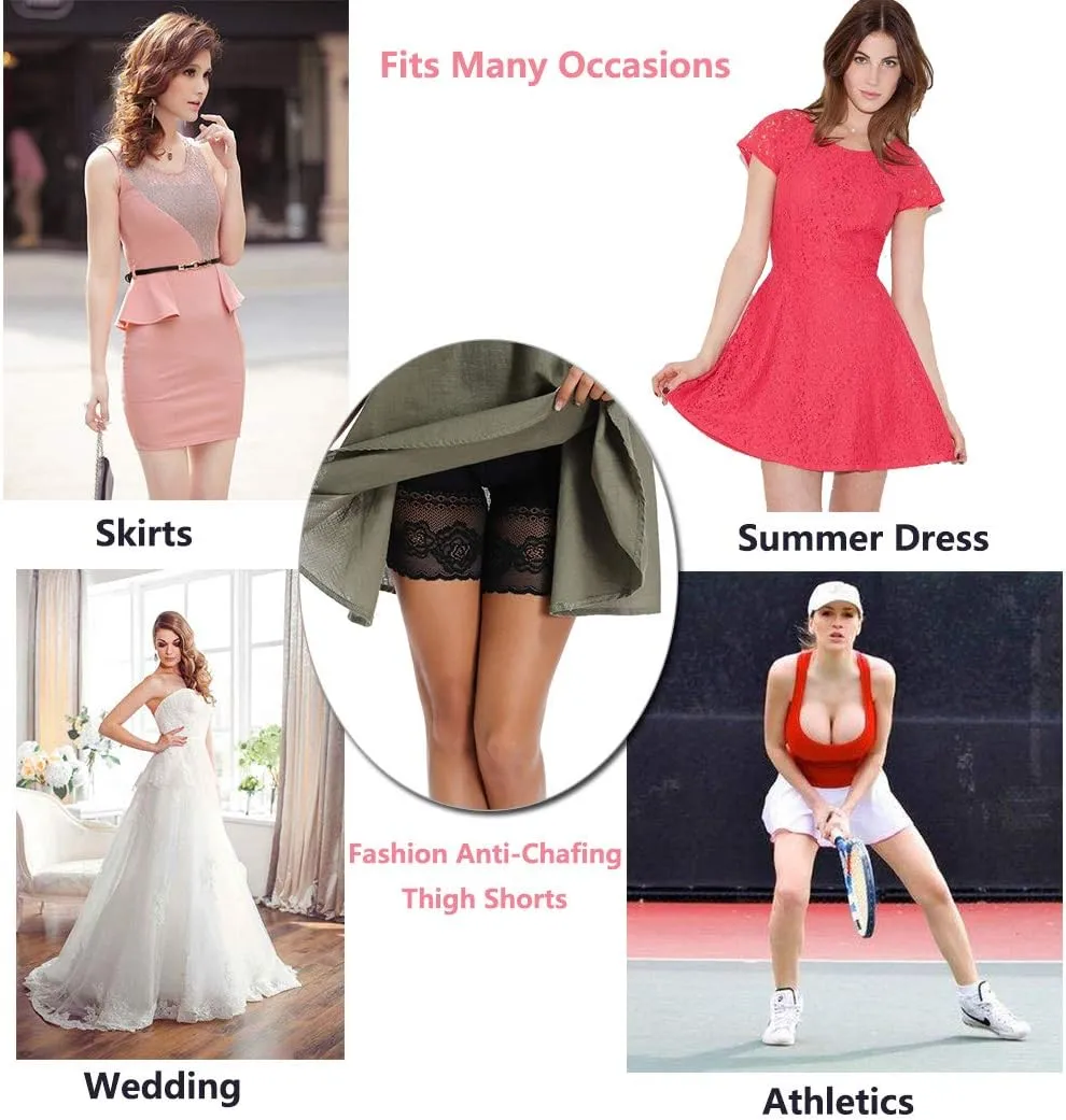 JOYSHAPER Slip Shorts for Under Dresses Women Elastic Anti Chafing Underwear Lace Slip Yoga Biker Shorts Boxer Briefs
