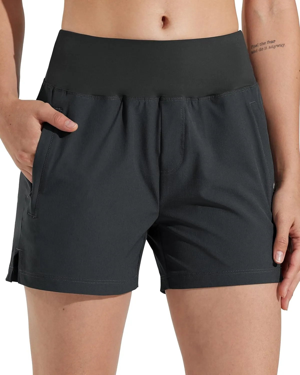 Libin Women's 4" 7" High Waist Athletic Shorts Quick Dry Lightweight Workout Shorts Casual Golf Shorts with Zipper Pockets