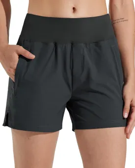 Libin Women's 4" 7" High Waist Athletic Shorts Quick Dry Lightweight Workout Shorts Casual Golf Shorts with Zipper Pockets