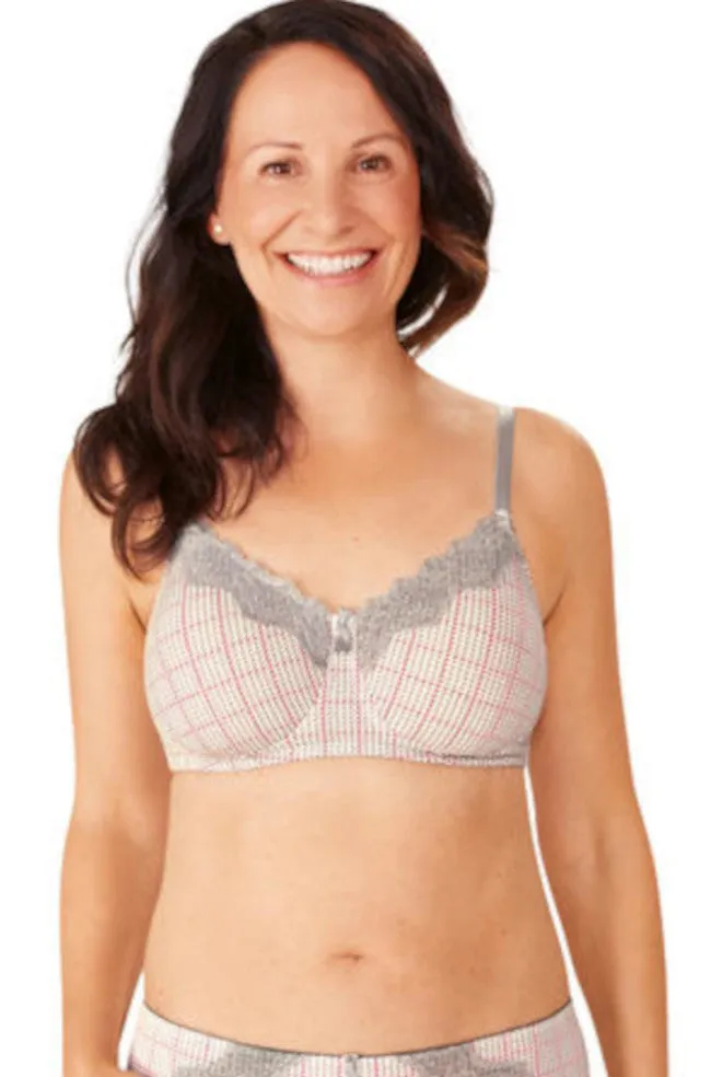 Luna Wirefree Padded Bra (Grey & Multi)