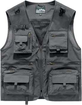 Men's Outdoor Fishing Work Safari Travel Photo Cargo Vest Outdoor Fishing Vest