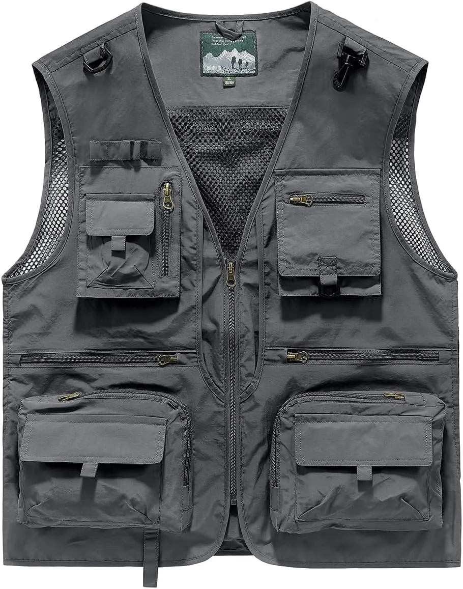 Men's Outdoor Fishing Work Safari Travel Photo Cargo Vest Outdoor Fishing Vest