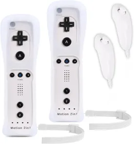 Motion Plus Wii Controllers 2Packs with Nunchucks, Wii Remote Controllers Compatible for wii and Wii U with Built in Motion Plus
