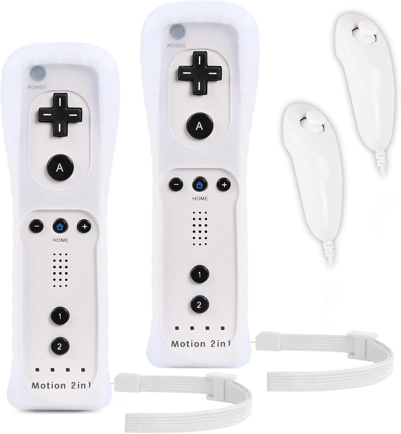 Motion Plus Wii Controllers 2Packs with Nunchucks, Wii Remote Controllers Compatible for wii and Wii U with Built in Motion Plus