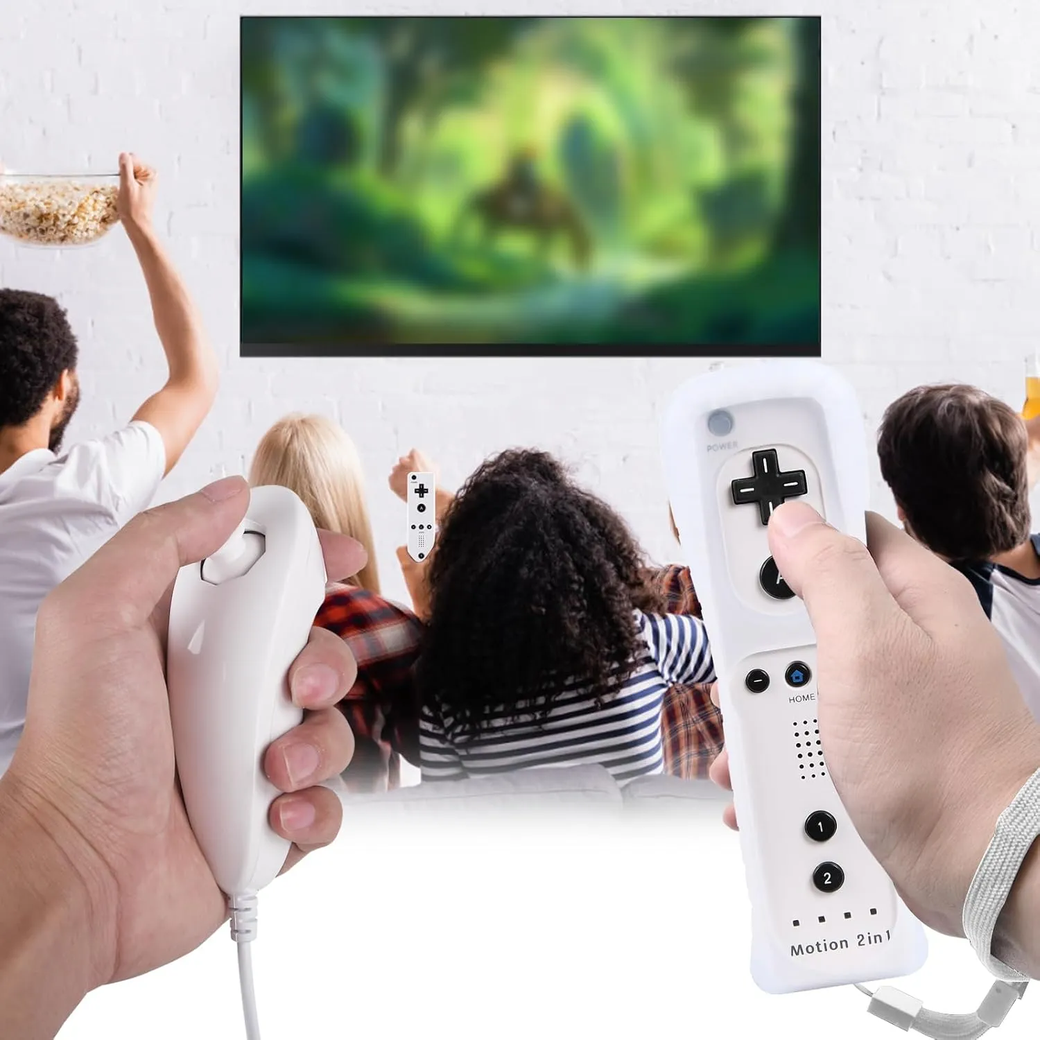 Motion Plus Wii Controllers 2Packs with Nunchucks, Wii Remote Controllers Compatible for wii and Wii U with Built in Motion Plus