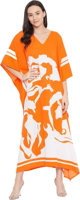 Oussum Kimono Maxi Dress Floral Long Kaftan Plus Size Caftan Gown