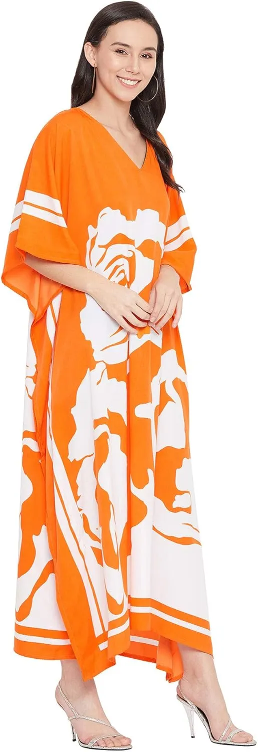 Oussum Kimono Maxi Dress Floral Long Kaftan Plus Size Caftan Gown