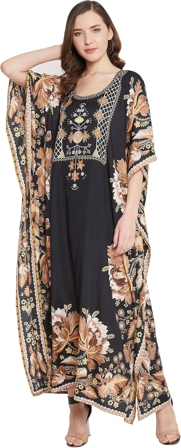 Oussum Women Kaftan Plus Size Polyester Summer Caftan Cover Ups Maxi House Dress
